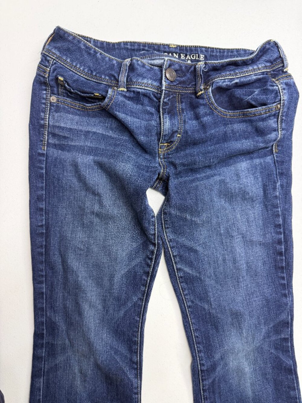 American Eagle Kick Boot Jeans Size 10 Regular Dark Wash Stretch Bootcut